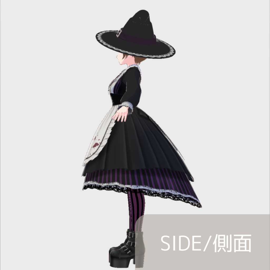 vroid用 女性向け ハロウィンゴシックウィッチコーデ【4点セット/vroid正式版】