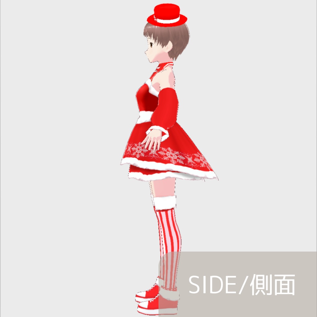 【無料/FREE】vroid用 女性向け キャンディケインクリスマスコーデ【4点セット/vroid正式版】
