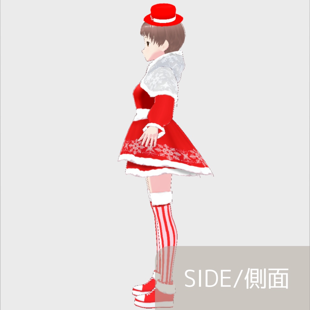 【無料/FREE】vroid用 女性向け キャンディケインクリスマスコーデ【4点セット/vroid正式版】