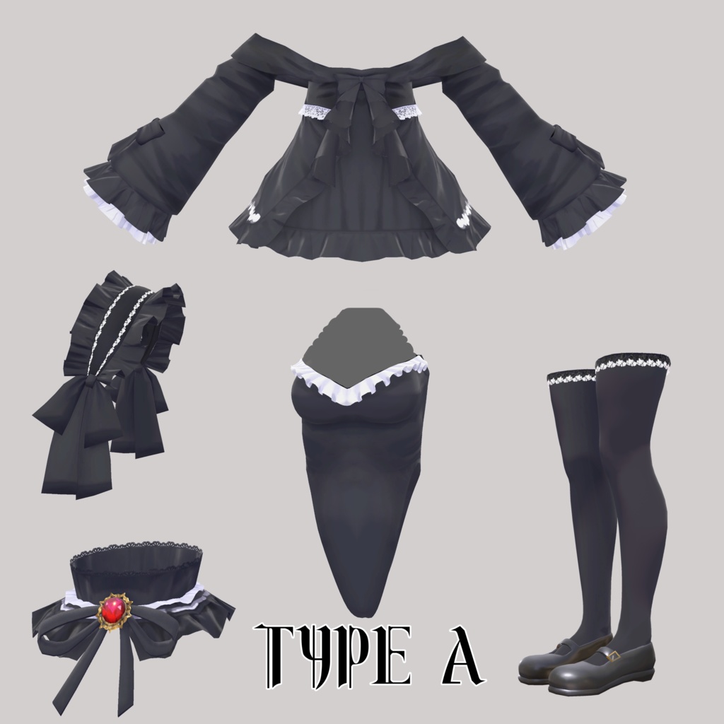 Gothic Lolita Set【マヌカ 萌 舞夜 セレスティア 桔梗 対応衣装】