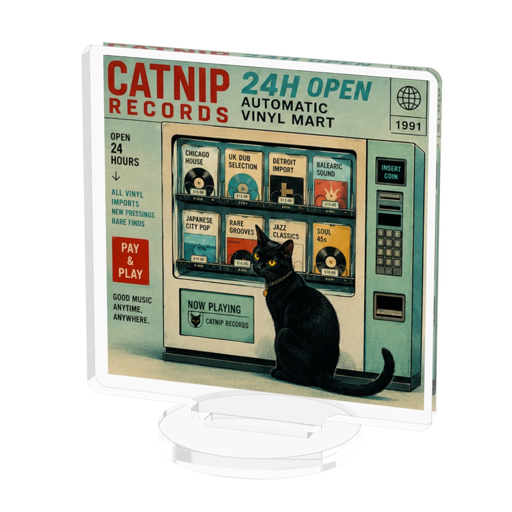 CATNIP RECORDS - レトロ自販機と黒猫のレコードスタンド