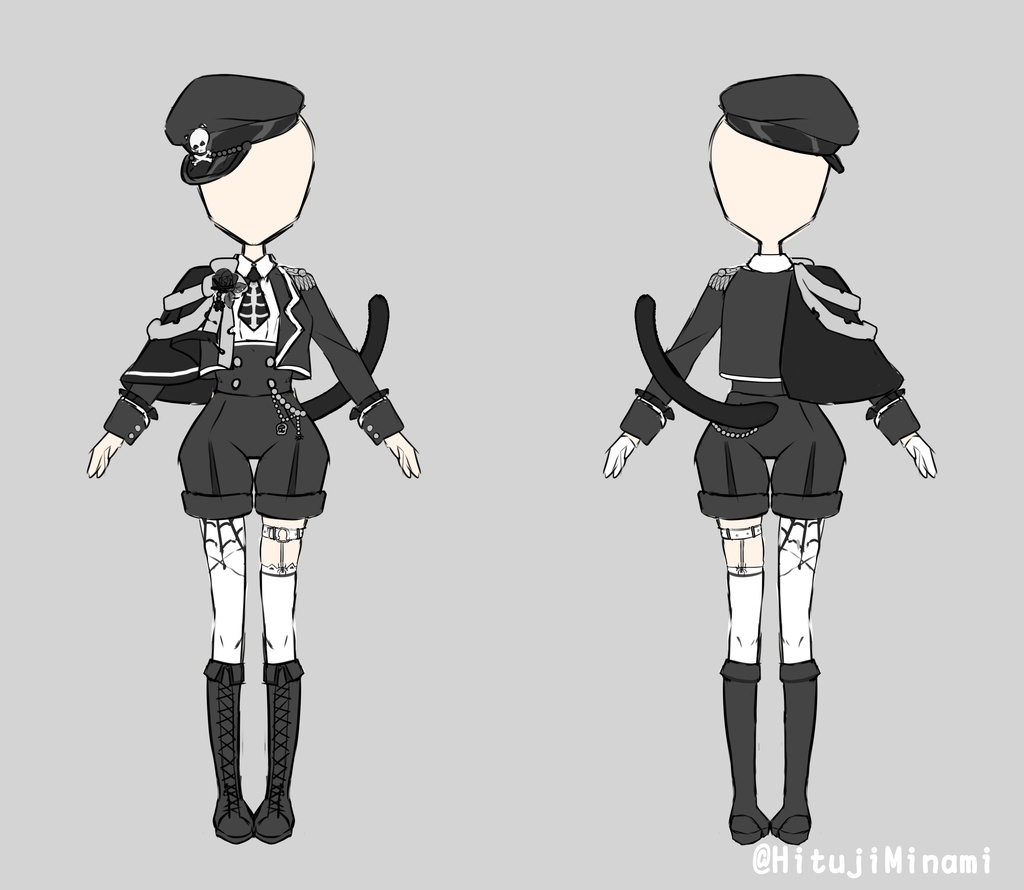 【ハロウィン】軍服全身衣装2023【Vtuber向け配信素材】【透過PSD】