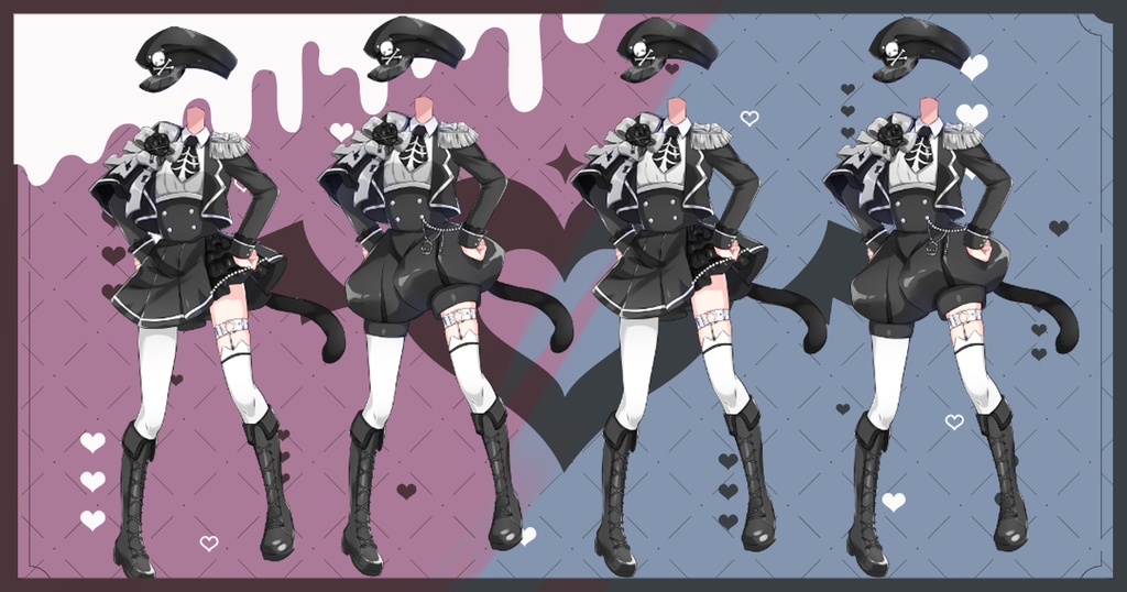 【ハロウィン】軍服全身衣装2023【Vtuber向け配信素材】【透過PSD】