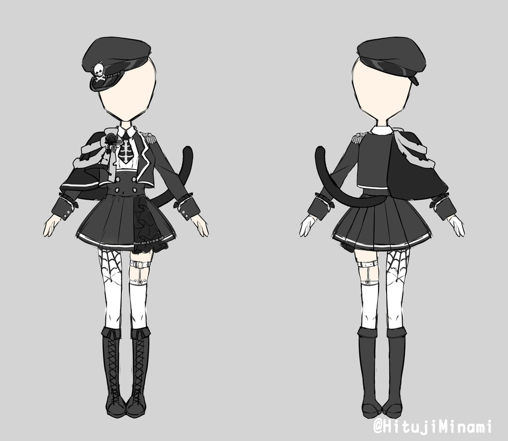【ハロウィン】軍服全身衣装2023【Vtuber向け配信素材】【透過PSD】