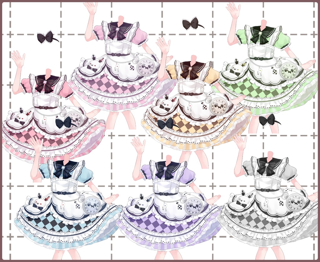 【不思議の国】アリス衣装2024【Vtuber向け配信素材】【透過PSD】