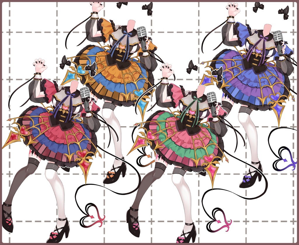 【ハロウィン】小悪魔アイドル衣装2024【Vtuber向け配信素材】【透過素材】