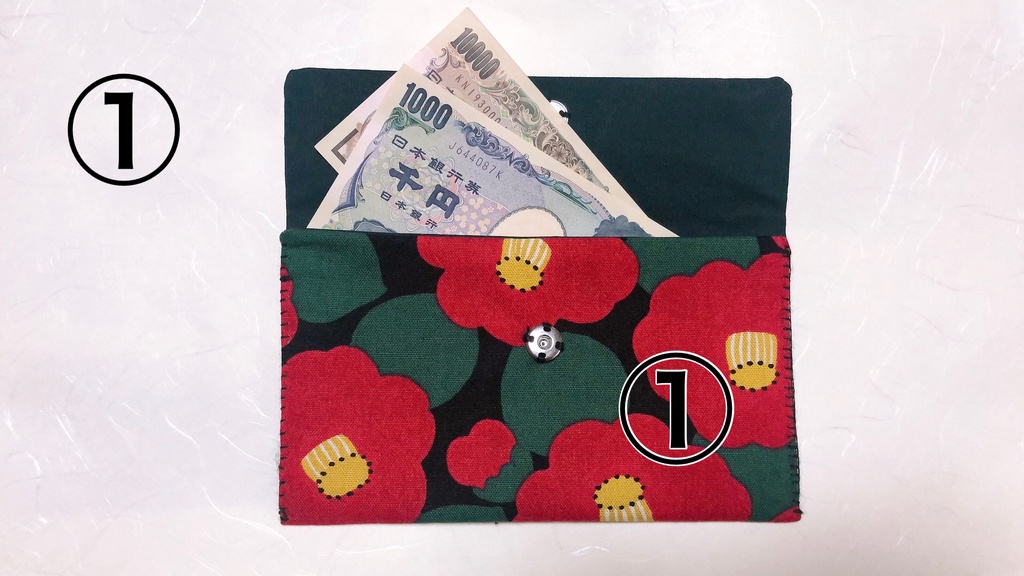 ハンドメイド布製和柄お札入れandポーチ
