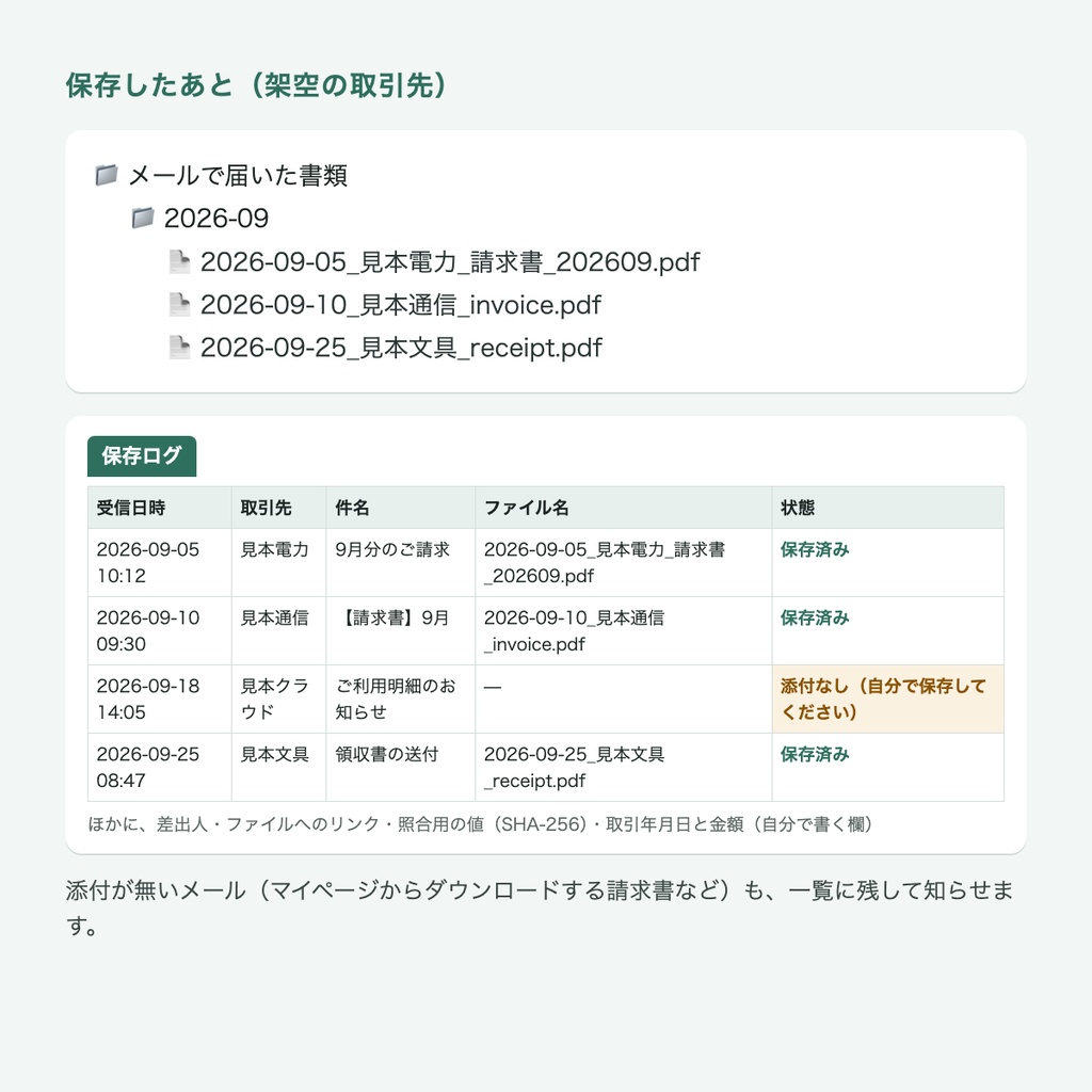 メールの書類をドライブに保存(非公式)|Gmailに届く請求書・領収書のPDFを自動でGoogleドライブに保存して一覧に