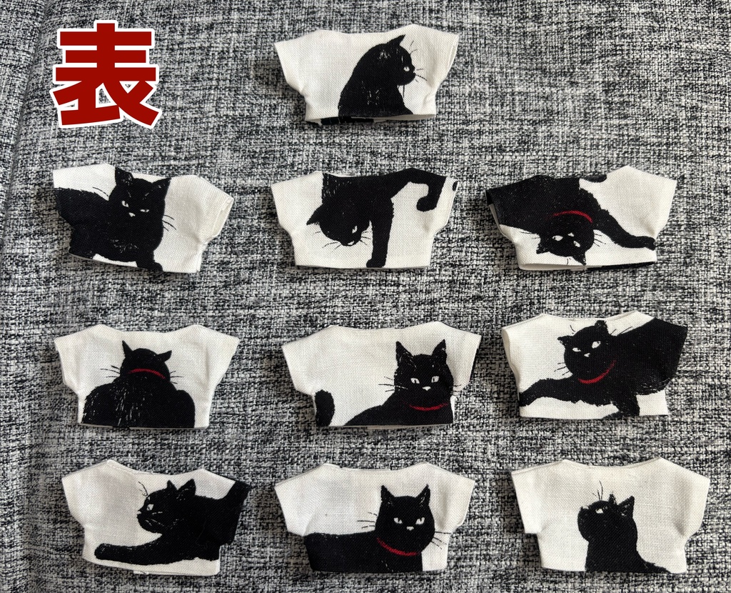 10cmぬい向け黒猫Tシャツ