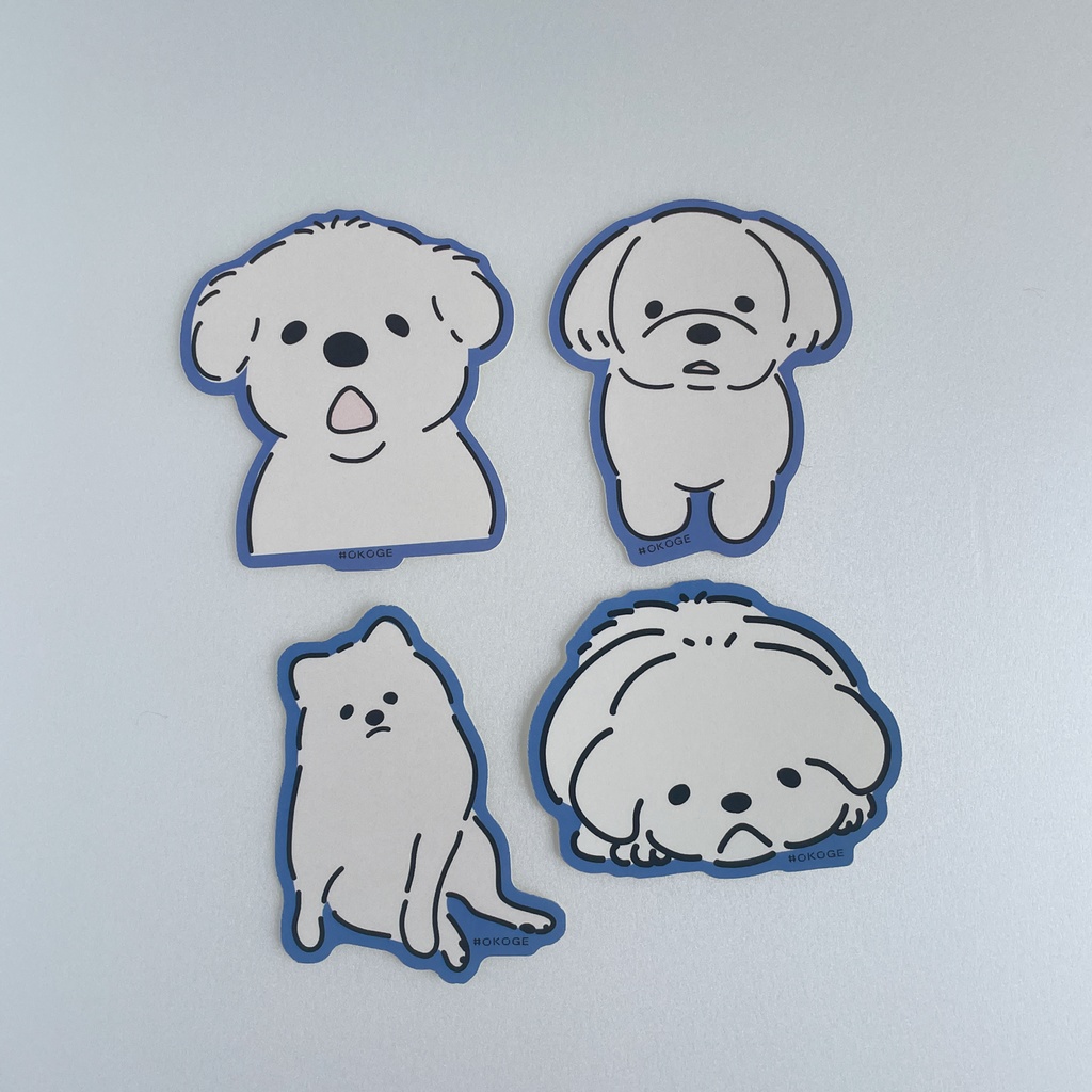 ステッカーセット（白い犬）
