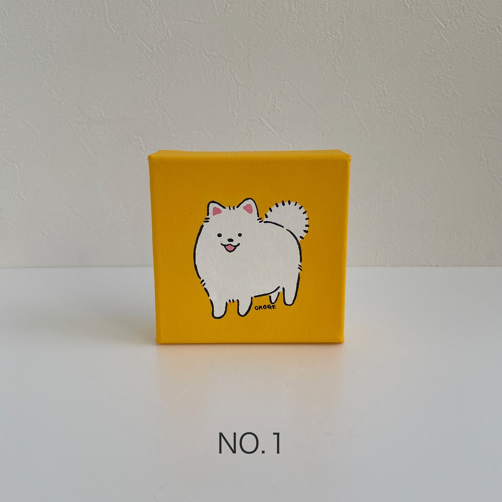 立てられる原画「もふもふ」