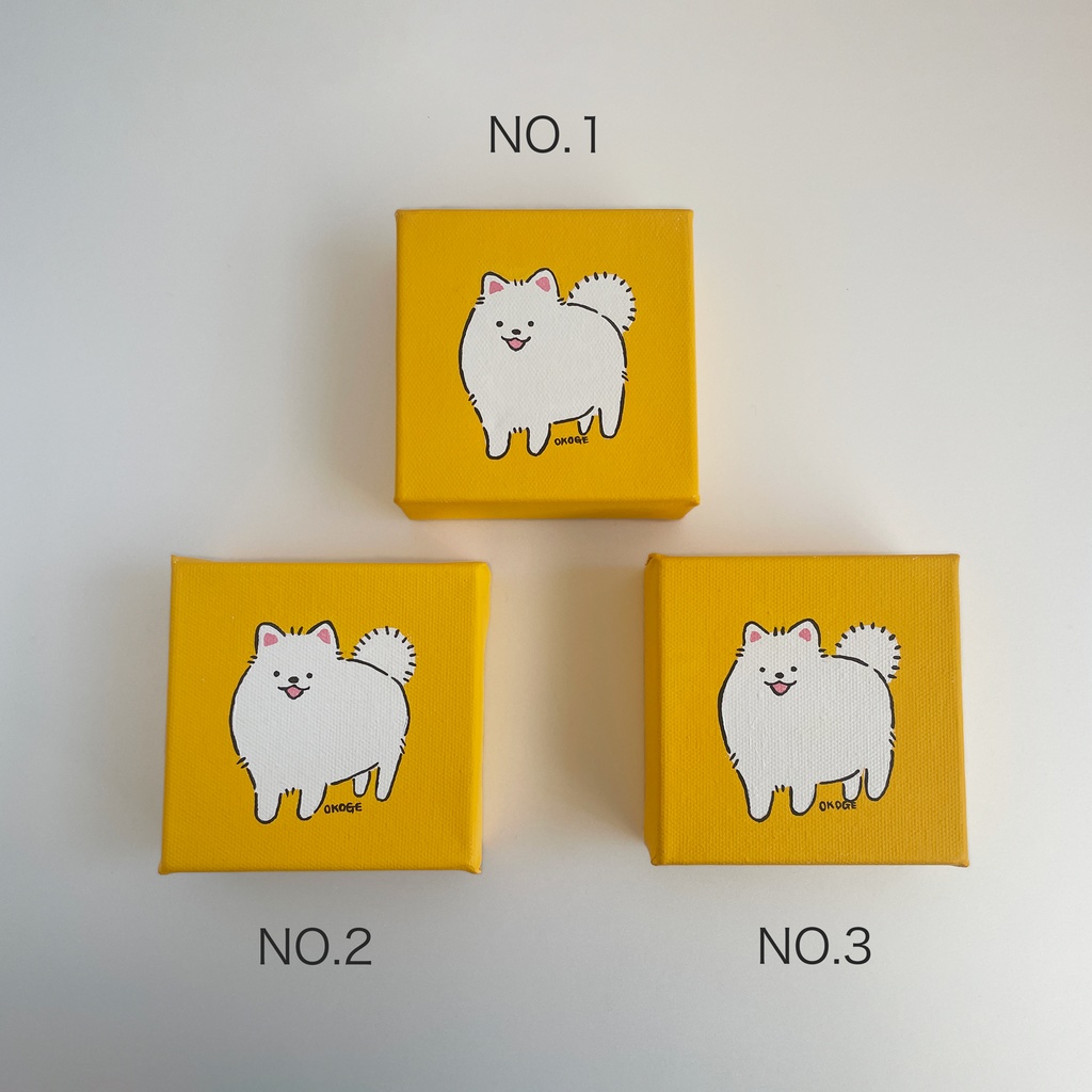 立てられる原画「もふもふ」