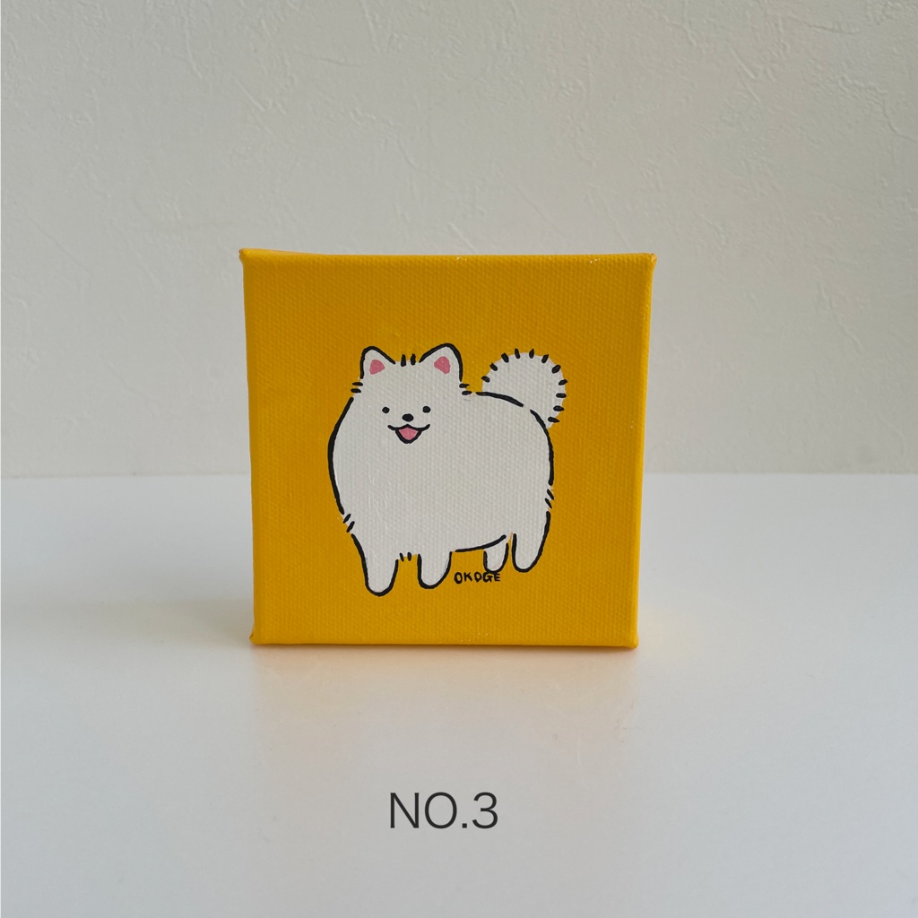 立てられる原画「もふもふ」