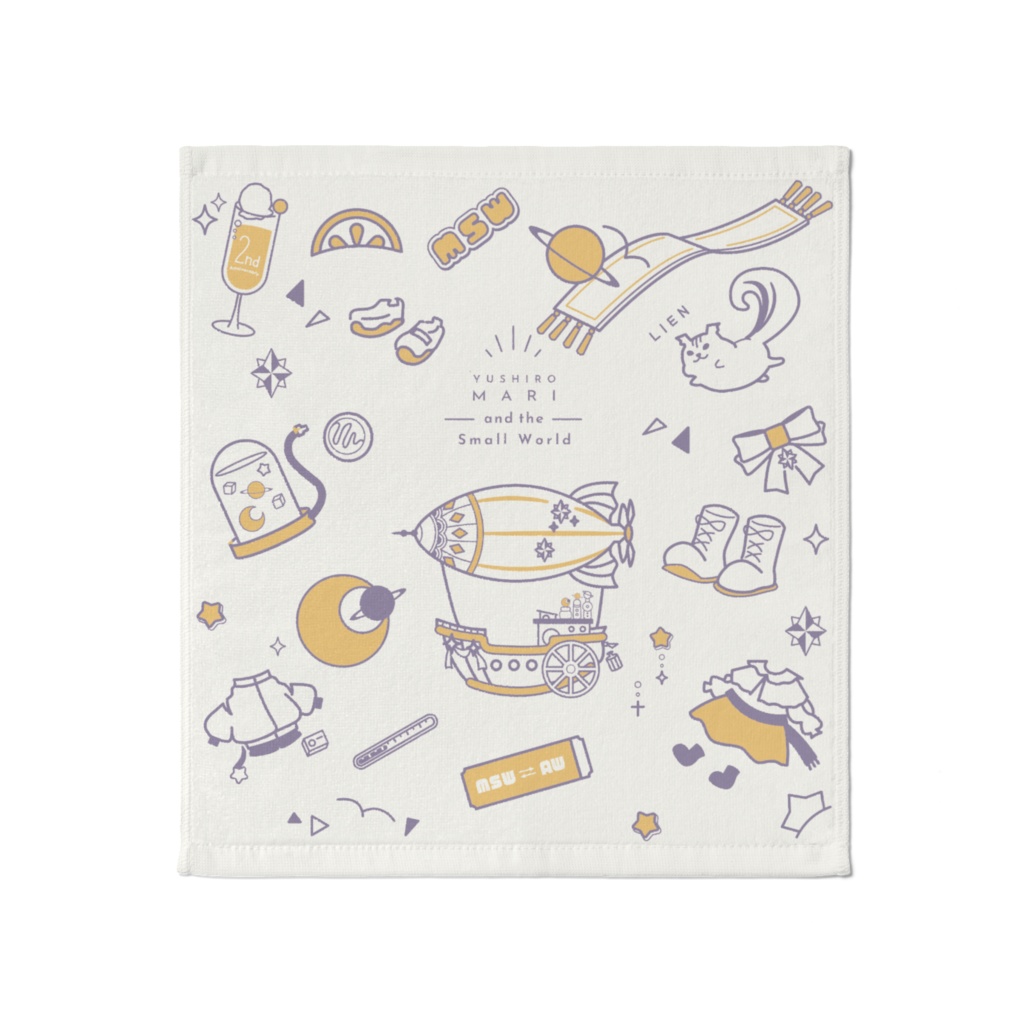 2周年記念イラストタオルハンカチ