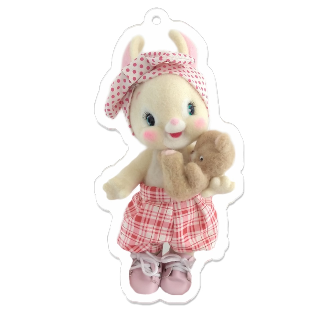 ミルク色のバニーちゃんアクリルキーホルダー