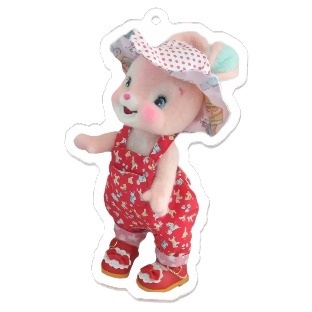 赤いお洋服のバニーちゃんアクリルキーホルダー