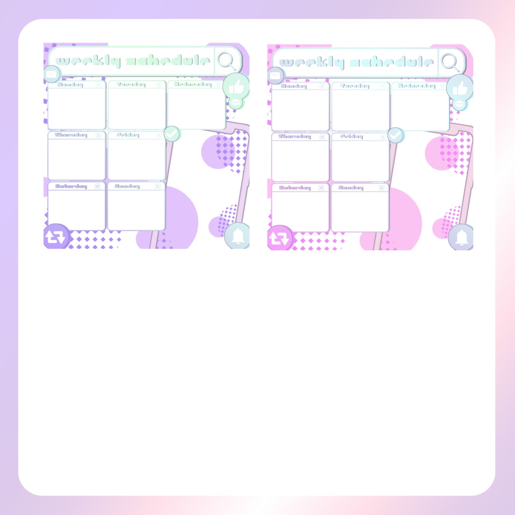 【配信素材】SNS風週間スケジュール