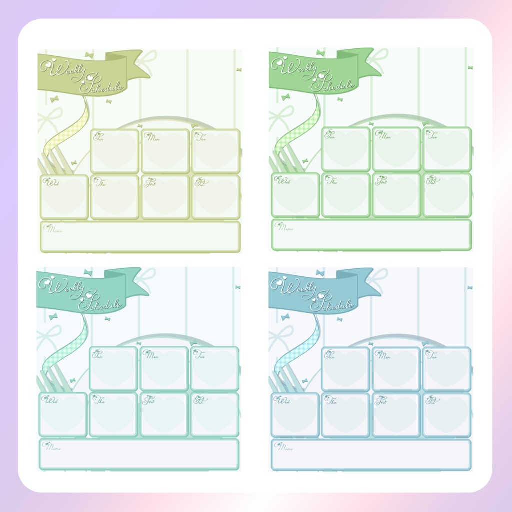 【配信素材】カフェ風週間スケジュール