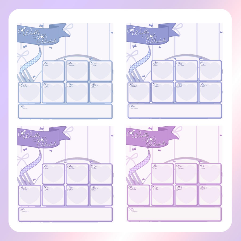 【配信素材】カフェ風週間スケジュール