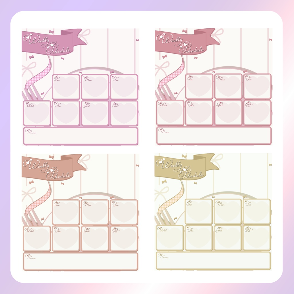 【配信素材】カフェ風週間スケジュール