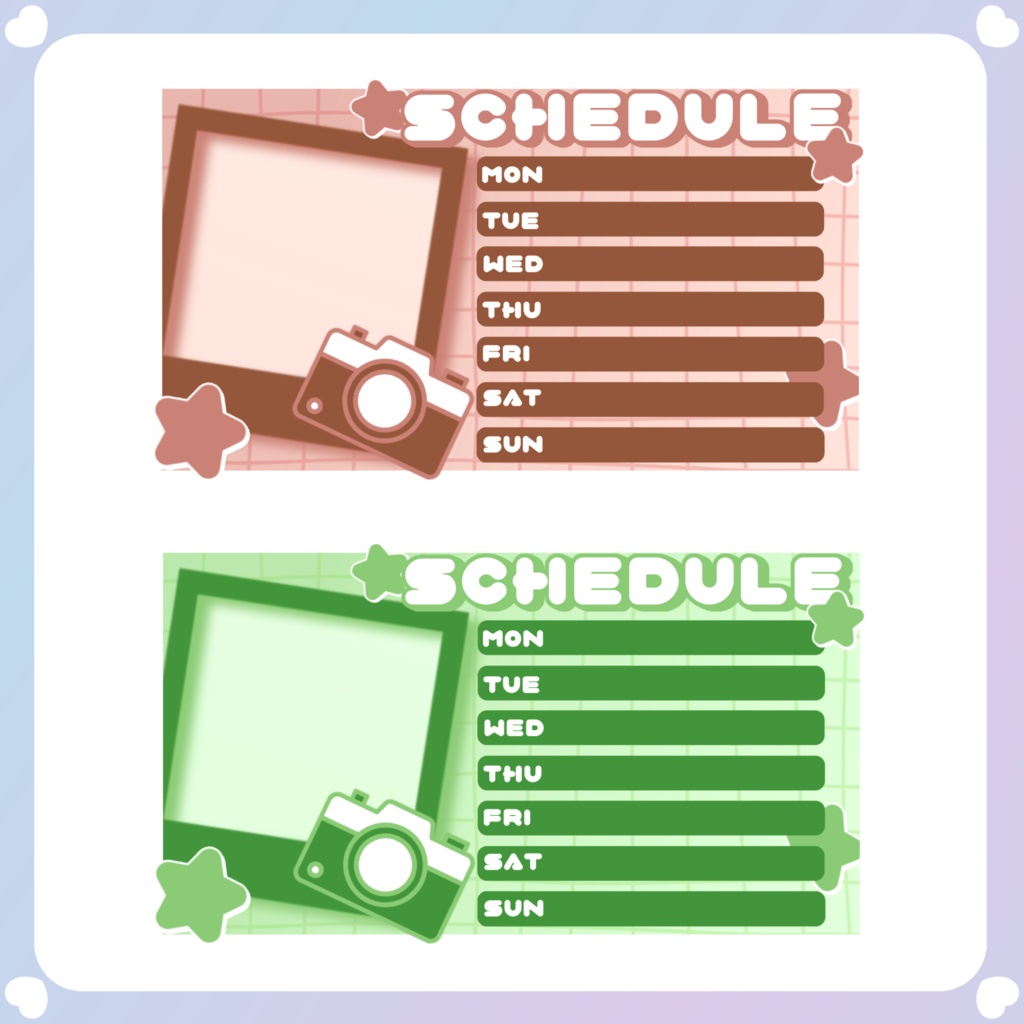 【背景素材】Picture週間スケジュール