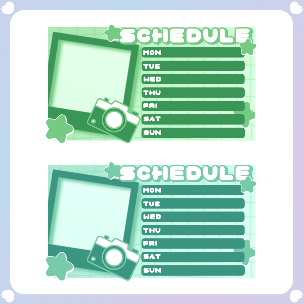 【背景素材】Picture週間スケジュール