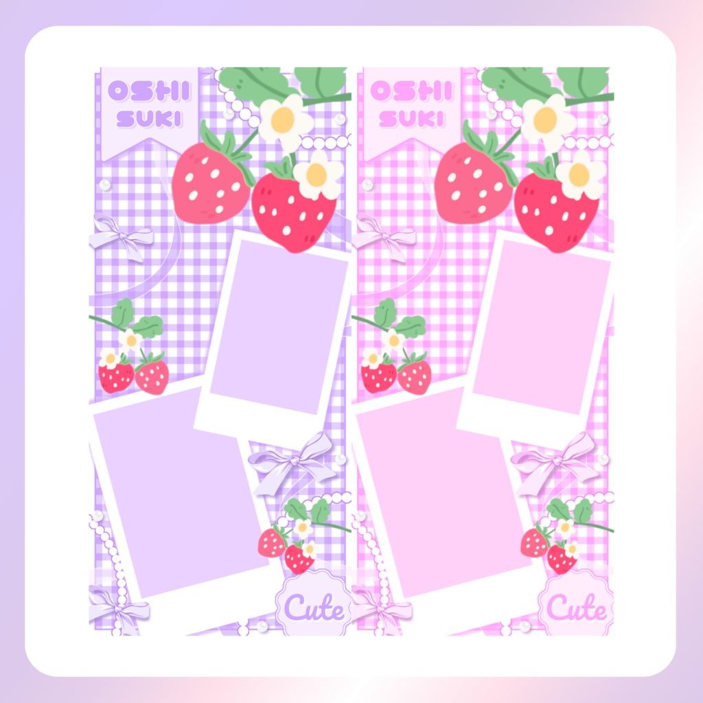 【配信素材】いちごのスマホ壁紙②