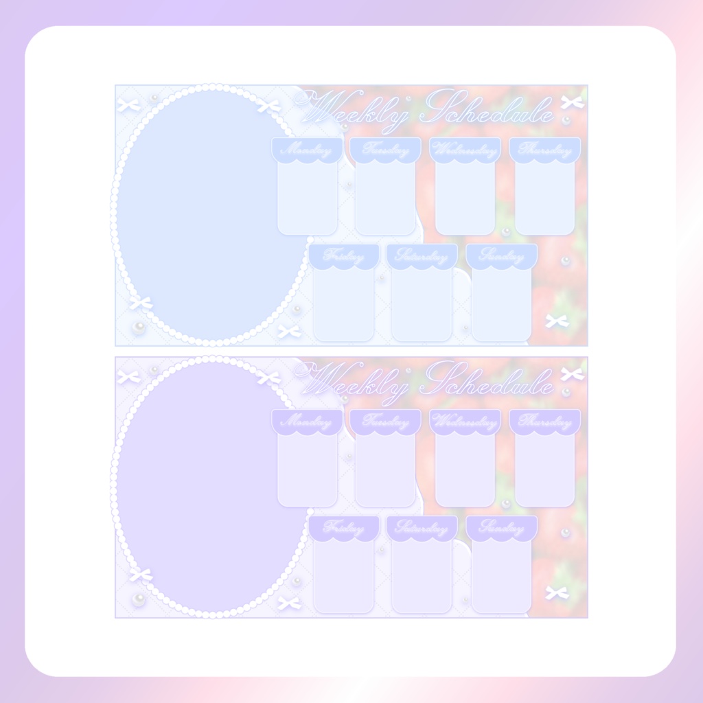 【配信素材】いちごの週間スケジュール素材(mosaic)