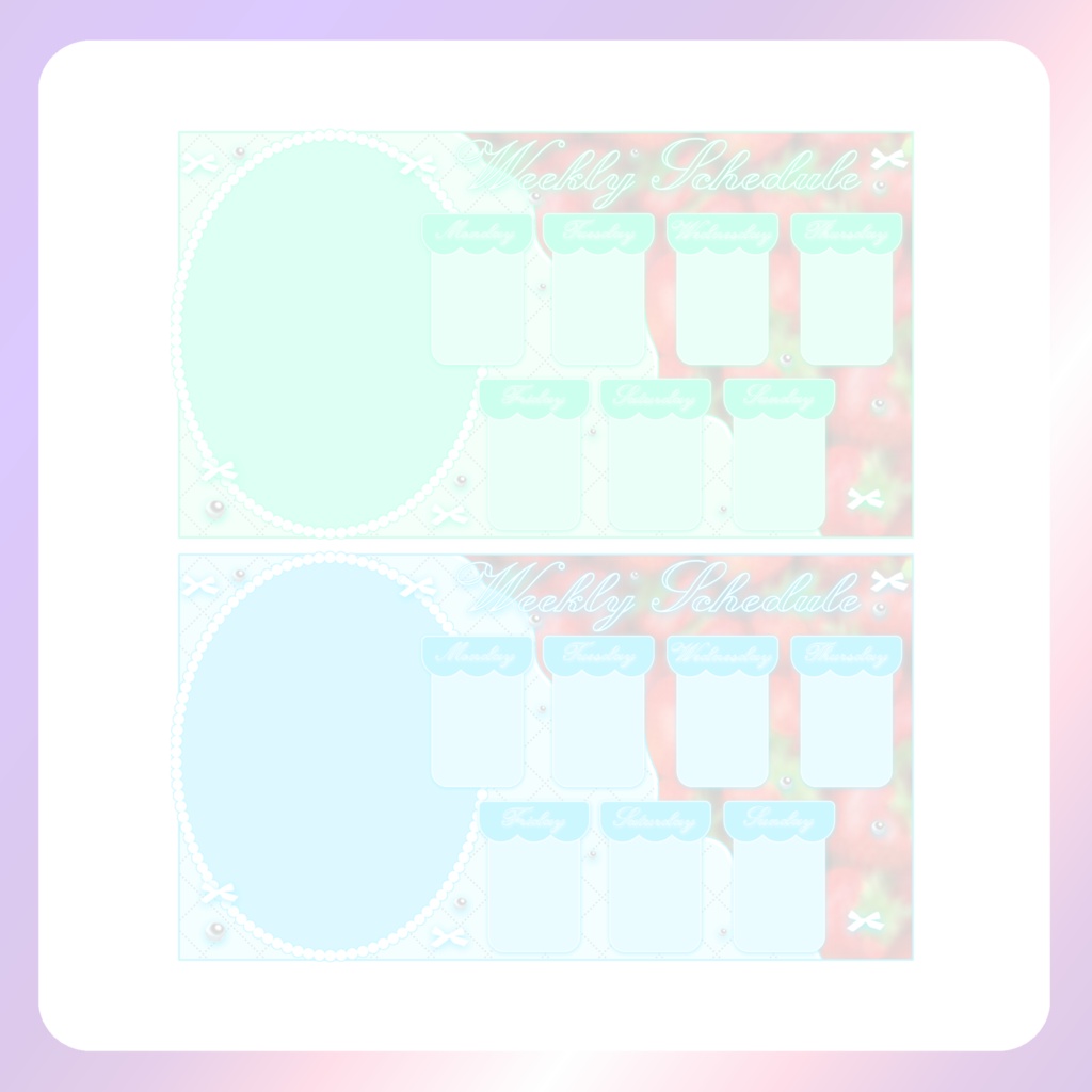 【配信素材】いちごの週間スケジュール素材(mosaic)