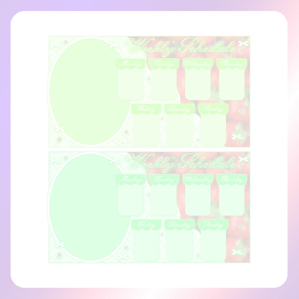 【配信素材】いちごの週間スケジュール素材(mosaic)