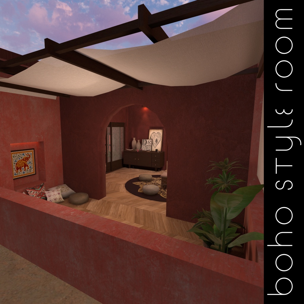 【VRC向けワールド】Boho style room