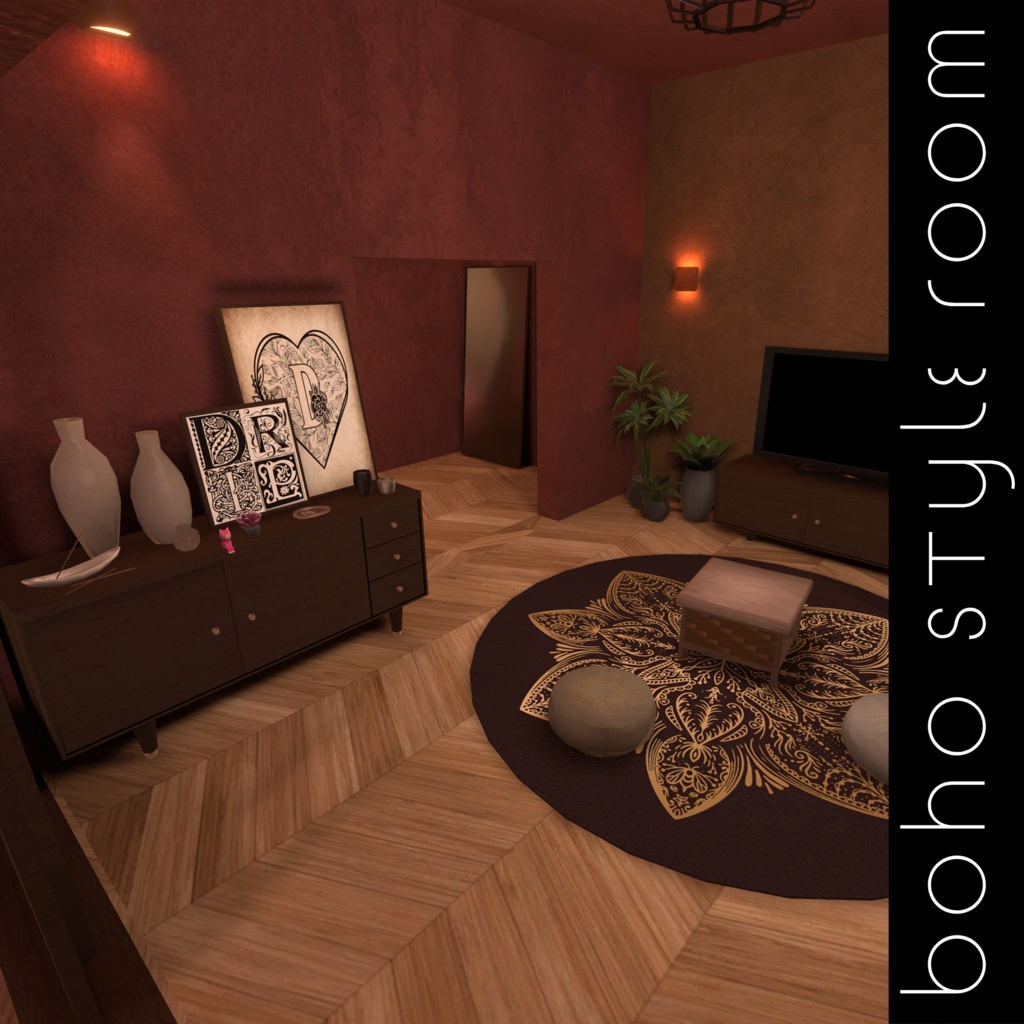 【VRC向けワールド】Boho style room