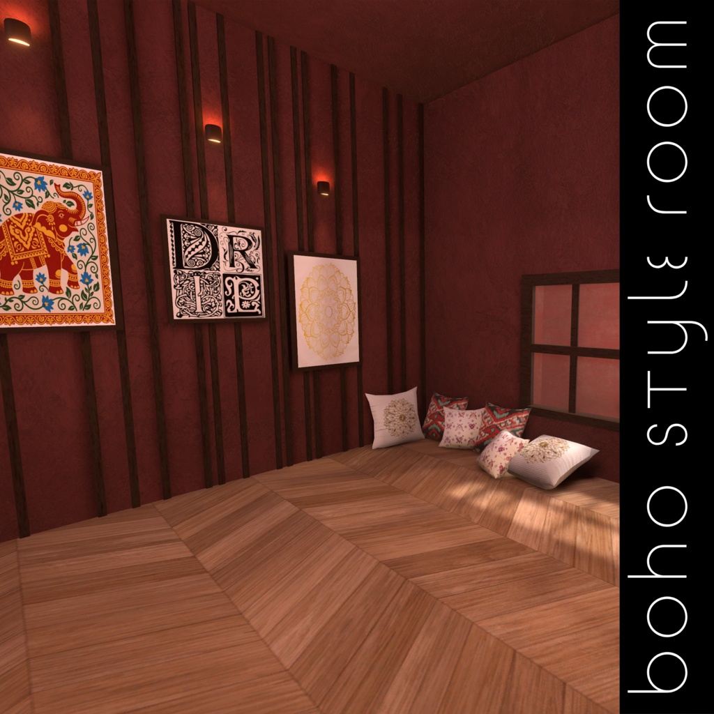 【VRC向けワールド】Boho style room