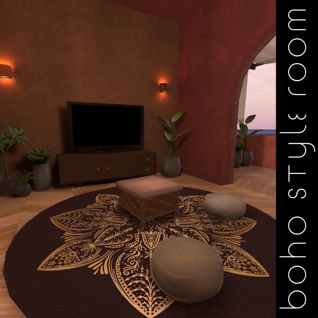 【VRC向けワールド】Boho style room
