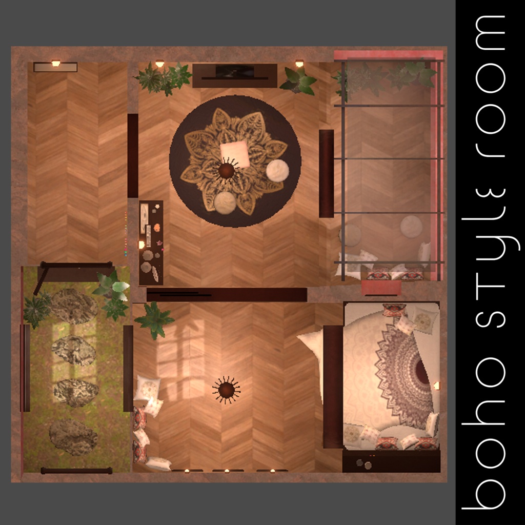 【VRC向けワールド】Boho style room