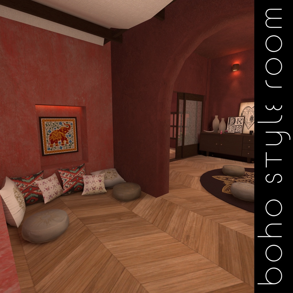 【VRC向けワールド】Boho style room