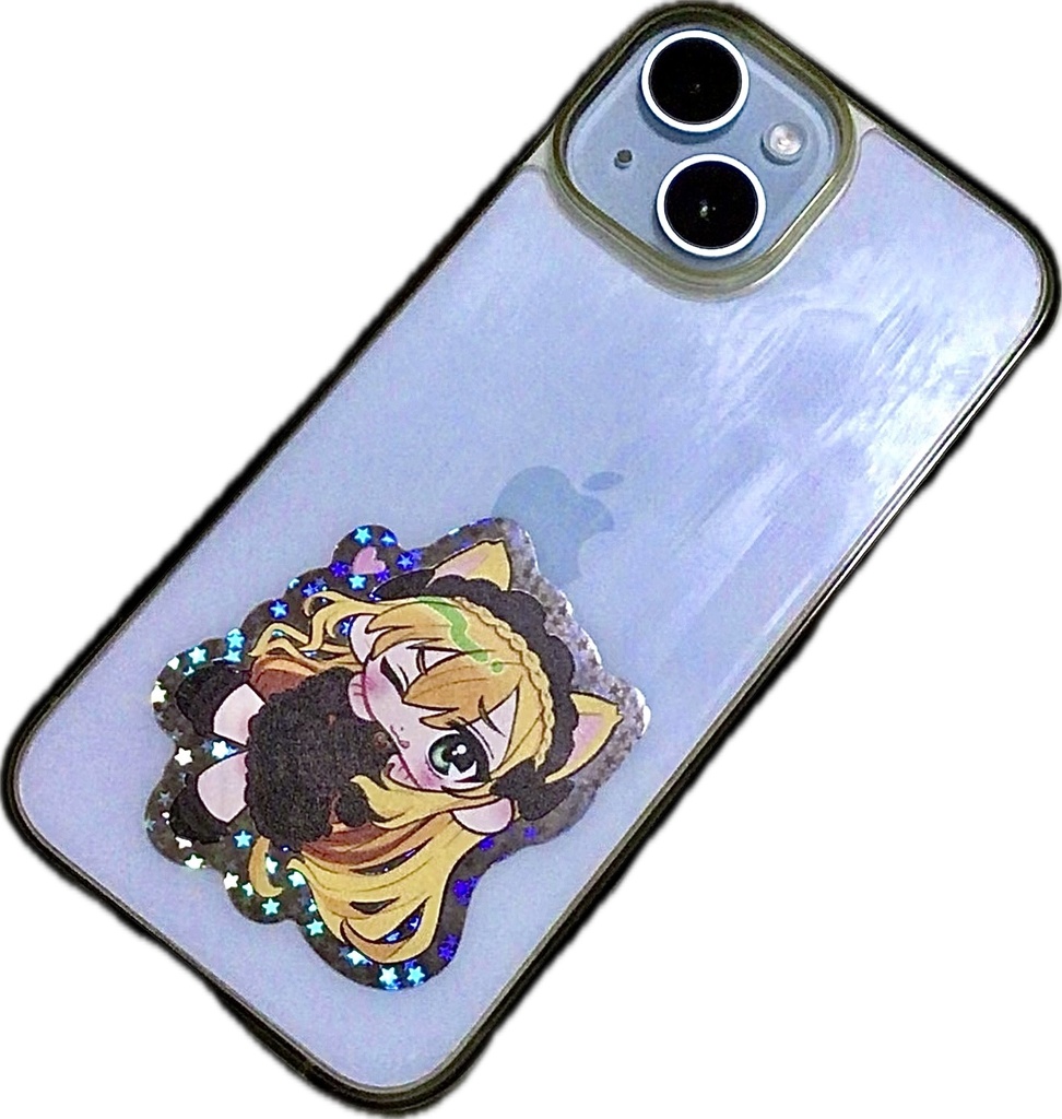 ネコちゃんメイドキラキラステッカー