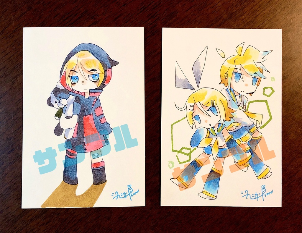 リンレンポストカード原画【額縁付き】