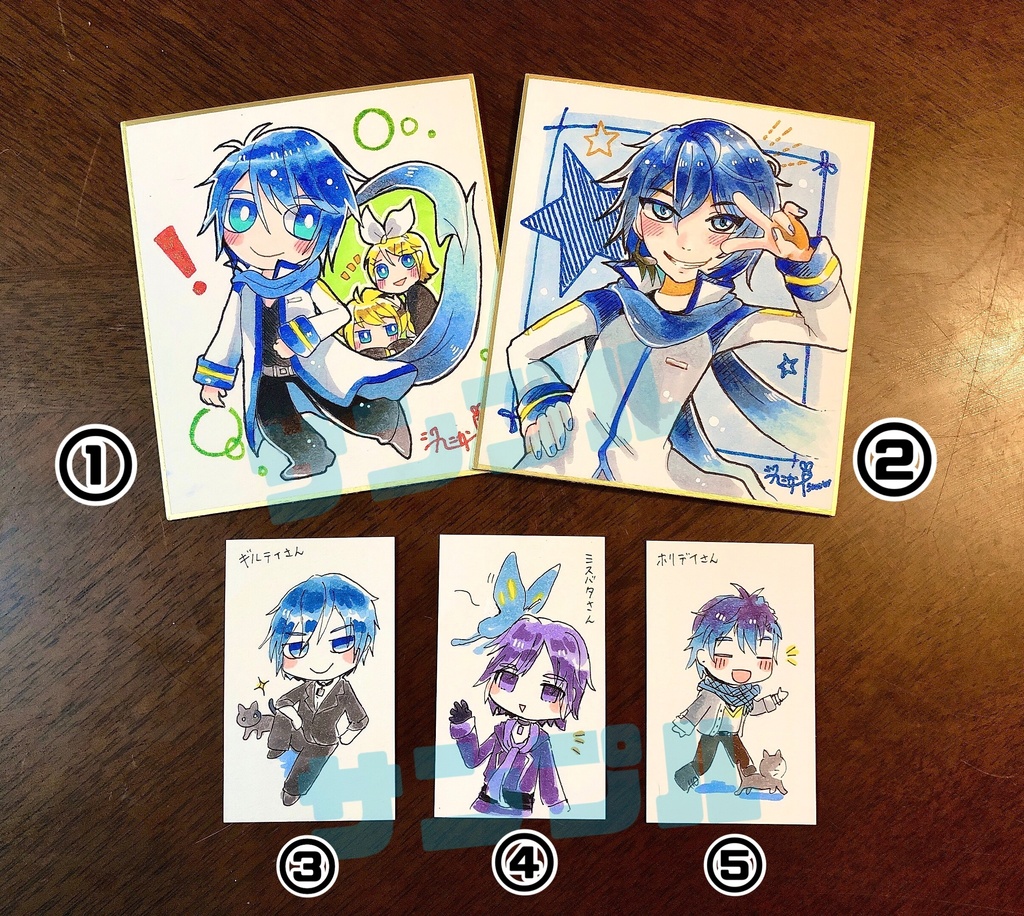 【かいとぱ星祭り】KAITOミニ色紙原画＆ゆる原画