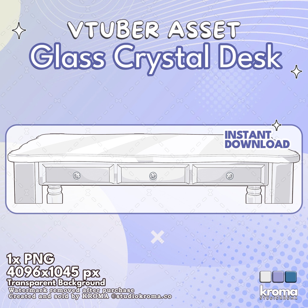 VTUBER ASSET | Glass Crystal Desk