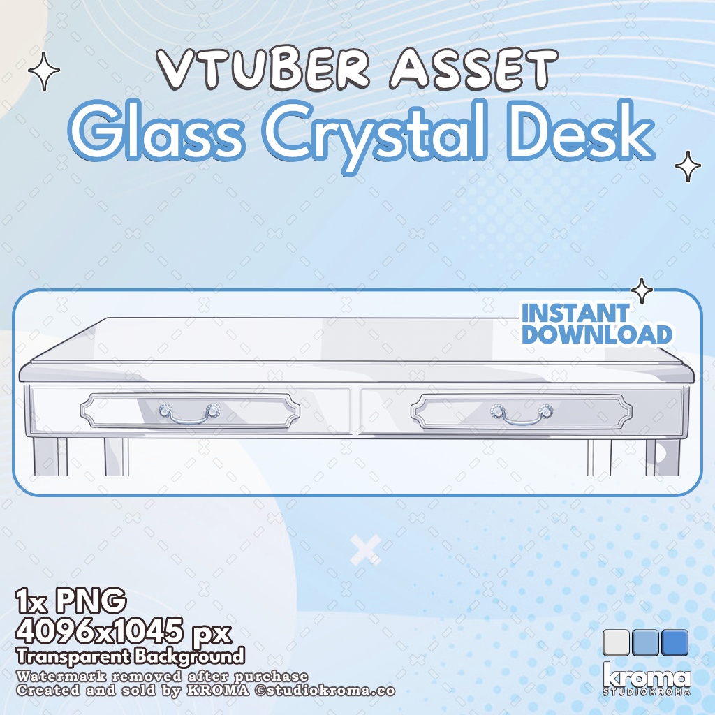VTUBER ASSET | Glass Crystal Desk