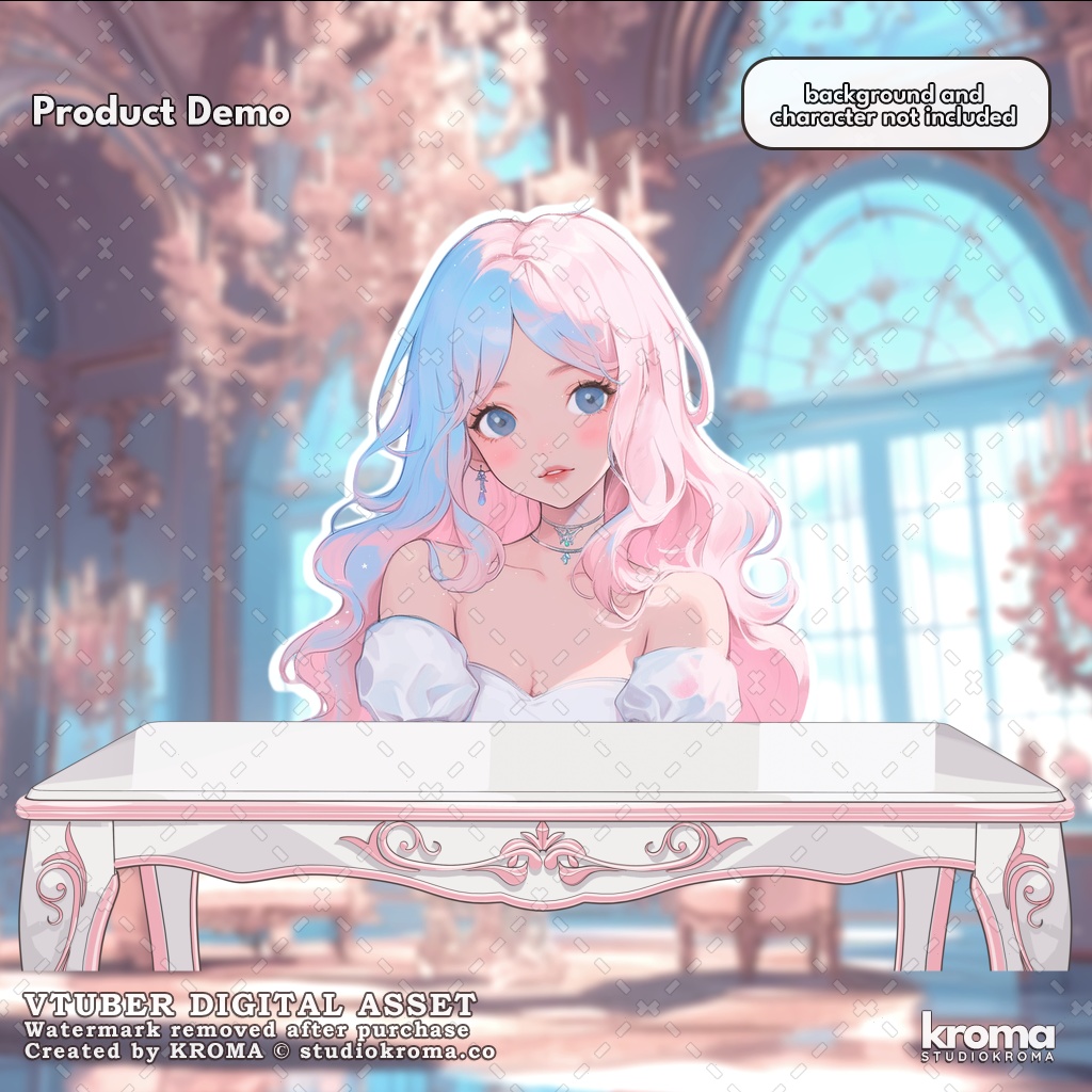 VTUBER ASSET | Romantic Style Desk