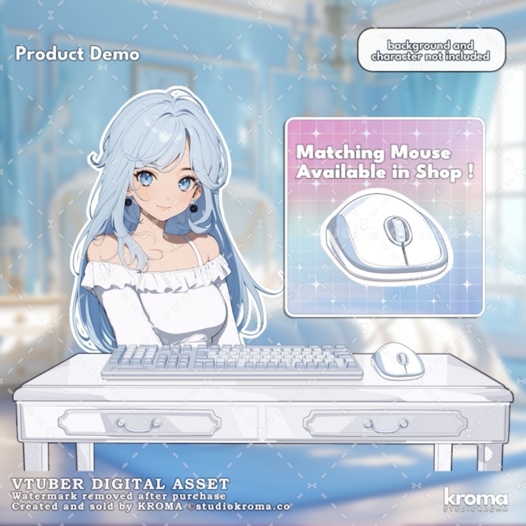 VTUBER ASSET | Blue Keyboard