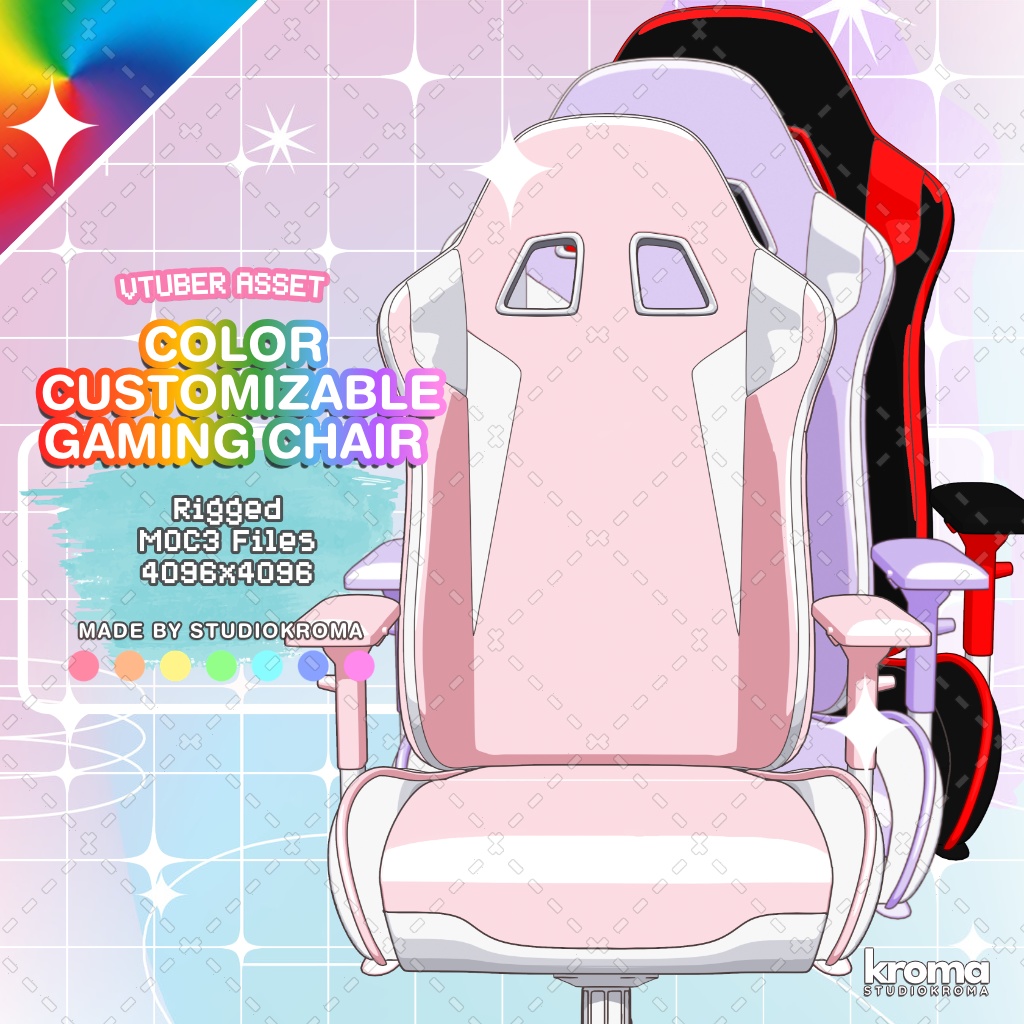 VTUBER ASSET | Gaming Chair (Color Customizable + Rigged)