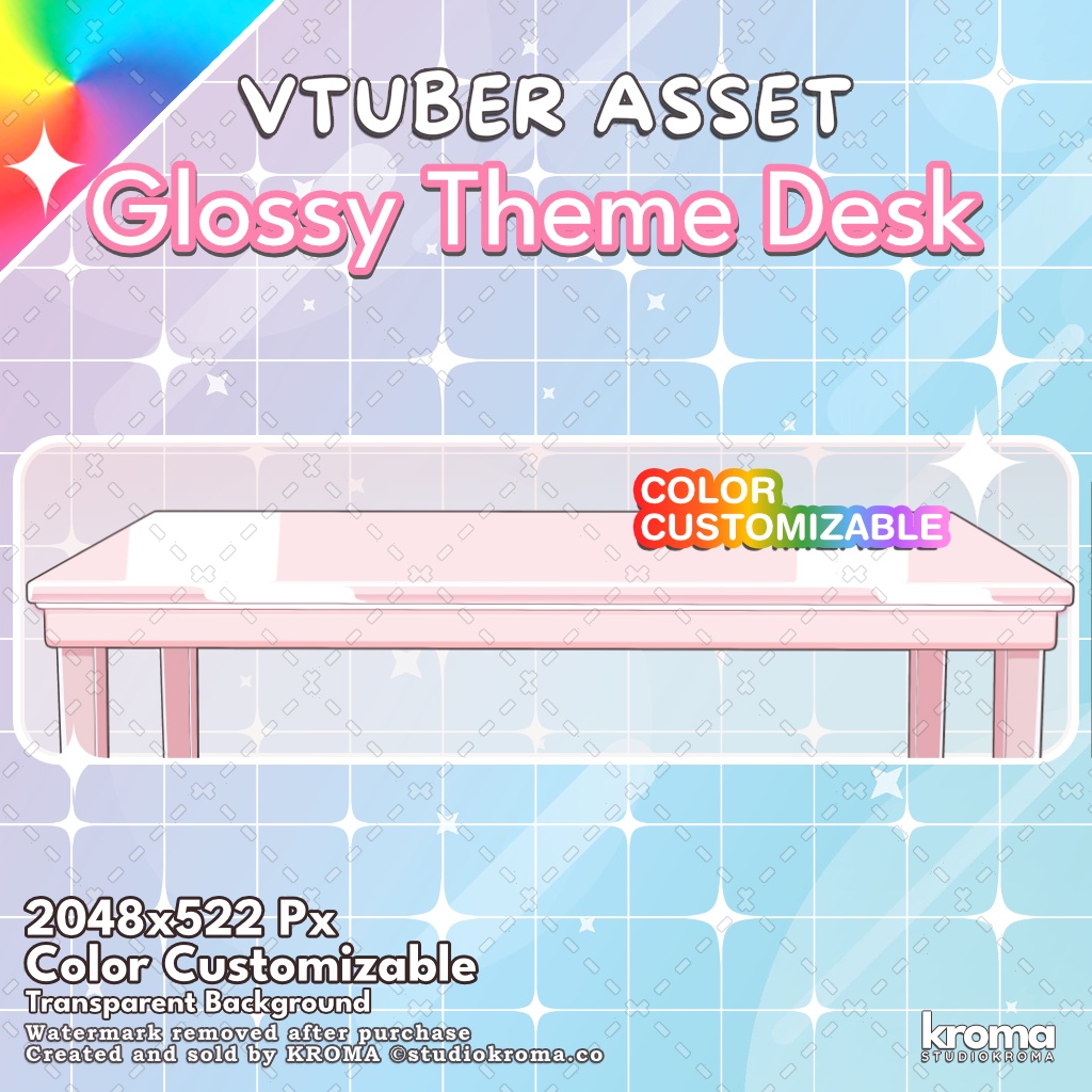 VTUBER ASSET | Glossy Desk (Color Customizable)