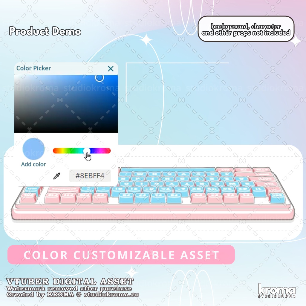 VTUBER ASSET | Mini Keyboard (Color Customizable)