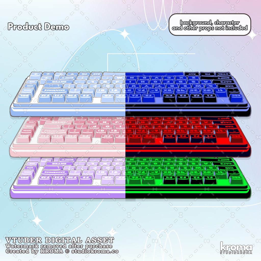 VTUBER ASSET | Mini Keyboard (Color Customizable)