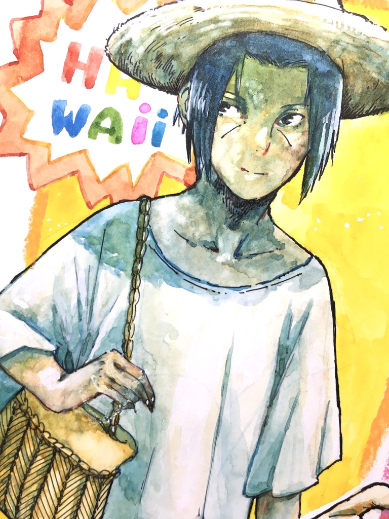 バカンス(直筆イラスト)