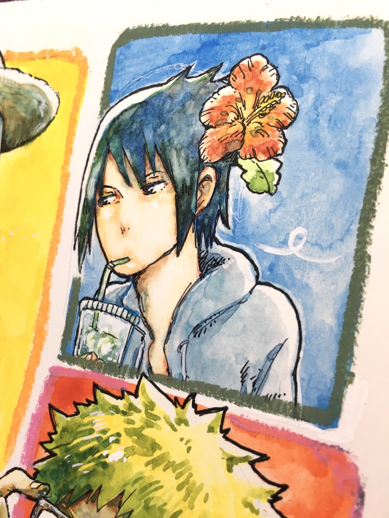 バカンス(直筆イラスト)