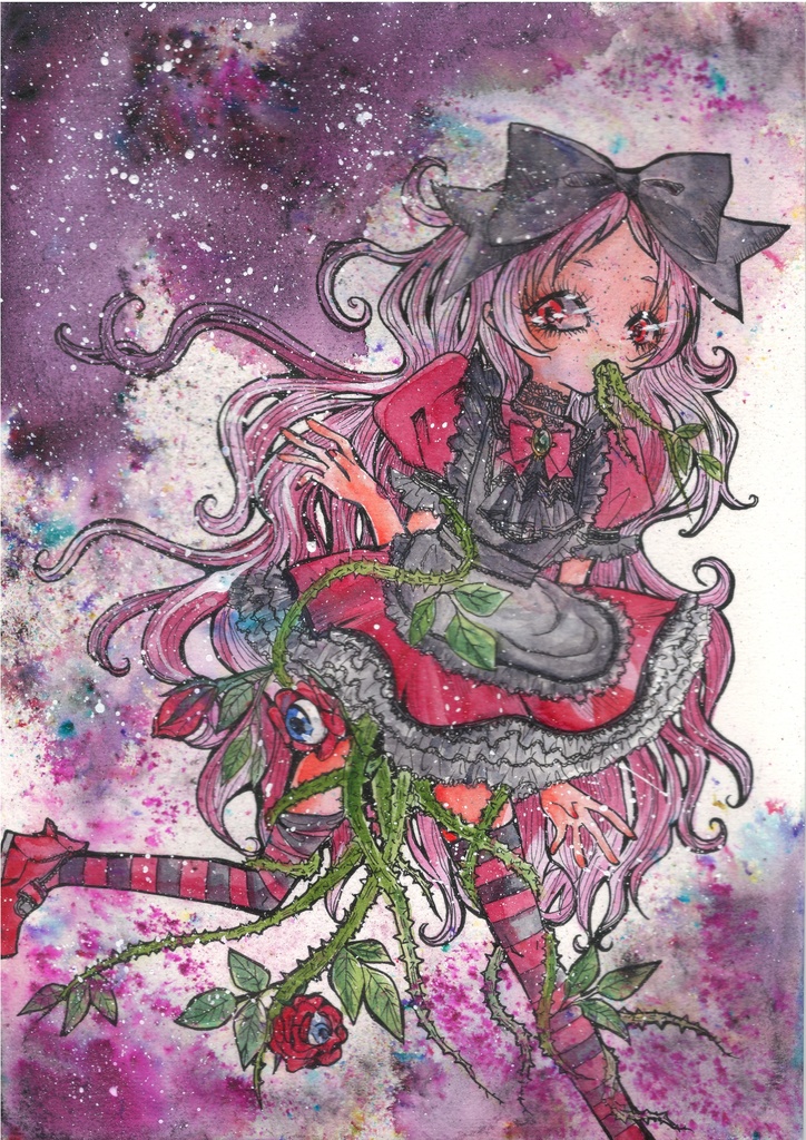 何か出ている。~A4サイズ額装済み原画~